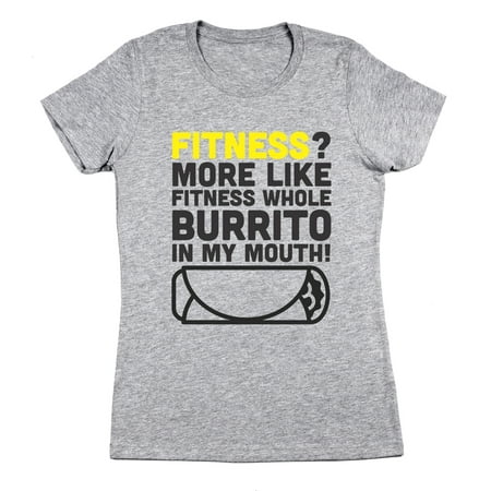 Fitness Burrito In My Mouth Small Gray Women's Jr Fit