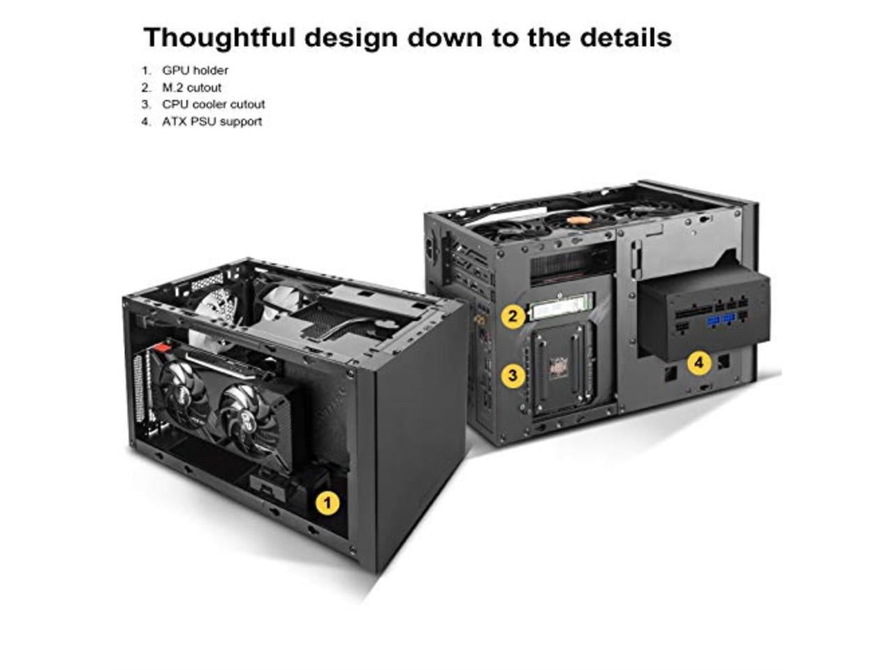 Silverstone SUGO 15 mini-ITX, Aluminum, supports 3 slot full length GPU / ATX PSU / 240mm AIO, USB Type-C x 1, SST-SG15S - Silver
