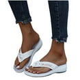 thumbnail image 6 of Kukoosong Womens Wedge Sandals Womens Arch-Support Sandals Fashion Casual Sandals Shoes Outdoor Flip Flops Beach Wedges Orthopedic Slippers Sandals Women White 40, 6 of 7