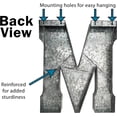 thumbnail image 2 of Huge 20" Metal Letter "M" Wall Decor, Silver with Rusted Edges, Galvanized Wall Mountable Decoration for Country, Mid-Century, or Farmhouse Themed Room or Event, 2 of 6