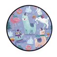 thumbnail image 2 of 36.2 Inch Round Floor Mat Cute Animals in The Snow Carpet Decor Rug for Living Room Bedroom, 2 of 6