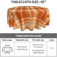 thumbnail image 3 of Checkered Fall Tablecloth Round 60 Inch,Burnt Orange Retro Plaid Table Cloth,Stain Resistance Polyester Autumn Thanksgiving Indoor Outdoor Table Covers for Kitchen Dining Parties Picnic, 3 of 5