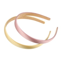 Vocoste 2 Pcs Solid Simple Satin Headbands Accessories for Women Pink Yellow 0.63"