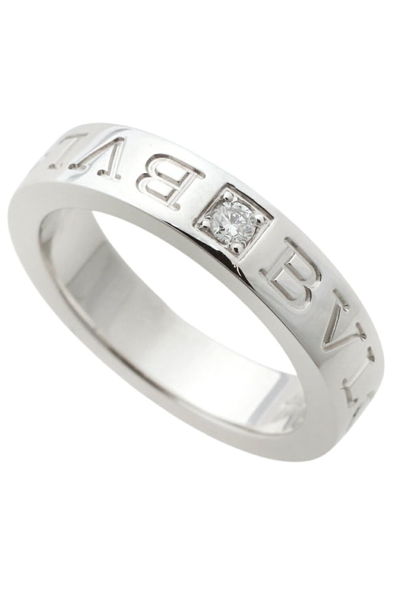 Pre-Owned BVLGARI 6.0g 1P Diamond Ring 18KWG White Gold Approx. Size 7.5