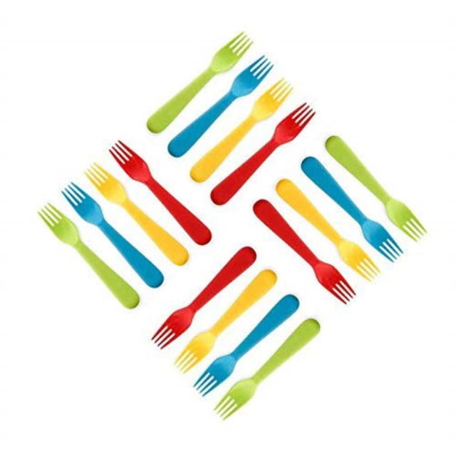 plaskidy plastic kids forks set of 16 toddler forks bpa free/dishwasher safe kids utensils set