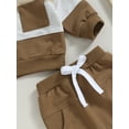thumbnail image 6 of Infant Baby Boy Fall Clothes Toddler Sweatshirt Color Block Long Sleeve Hooded Sweatshirts Pants Set Winter Outfit, 6 of 8