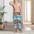 thumbnail image 5 of Uemuo Animals on Noah's Ark Floating Pattern Men's Wide Leg Palazzo Lounge Pants with Pockets Light Weight Loose Comfy Casual Pajama Pants-Large, 5 of 9