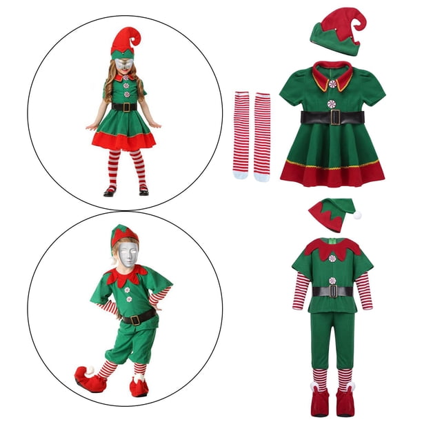 Ropa de elfo Hugo disfraz Navidad Cosplay Hombres 90cm Mujeres 100cm