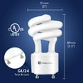 thumbnail image 2 of Xtricity CFL GU24 Light Bulb, 2-Prong T2 Spiral 13W, 120V, 900lm, 2700K, UL listed, 2 of 6