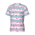thumbnail image 5 of Vsdgher Flamingo1 Print Men's Dry Fit Mesh Athletic Shirts Moisture Wicking Tennis T-Shirt Tops, 5 of 9