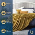 thumbnail image 2 of Cobija King, Frazada Ultra Suave, 100% Microfibra de Poliéster Premium (Mostaza) Laila Comfort., 2 of 8