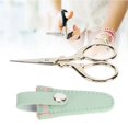 thumbnail image 1 of Embroidery Scissors with Leather Cover, Ergonomic Design Lightweight and Compact Sewing Knitting Threading Scissors for Crafts Light Green, 1 of 7