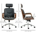thumbnail image 3 of HOMCOM Office Chair, Swivel Desk Chair with Adjustable Height, Black, 3 of 10