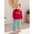 thumbnail image 4 of RUINIXCW Toddler Baby Boy Christmas Outfit Kids Baby Boy Fall Winter Clothes Excavator Tree Embroidery Long Sleeve Pullover Sweatshirt and Plaid Pants 2 Pcs Set, 4 of 9