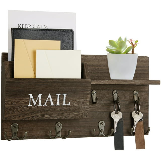 Key Holder for Wall, BUSATIA Mail Organizer Wall Mount with Double Key