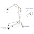 thumbnail image 4 of Invacare Hydraulic Patient Lift, Lightweight Transfer Chair w/450 lb Capacity & Safe Bent Mast, 4 of 6