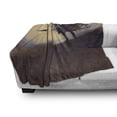 thumbnail image 3 of Horror Soft Flannel Fleece Blanket, Dark Soul from a Scary Movie on the Hills with Clouds and Flying Crows Print, Cozy Plush for Indoor and Outdoor Use, 50" x 60", Brown Mauve Beige, by Ambesonne, 3 of 6