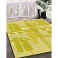thumbnail image 3 of Ahgly Company Tapis d'Intérieur Rond Lavable en Machine Jaune Transitionnel, 6 Pieds Rond, 3 of 7