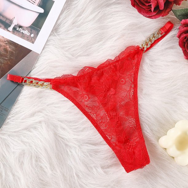 Victoria's Secret Lace Luxury Rhinestone Design Lencería Íntimo Sexy Encaje Cómodo Sin Costuras Panty