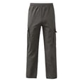 thumbnail image 3 of RUTAYY Boys Cargo Pants Utility Side Pockets Elastic Waist Solid Color Outdoor Activity Trousers, Dark Gray, 3 of 6