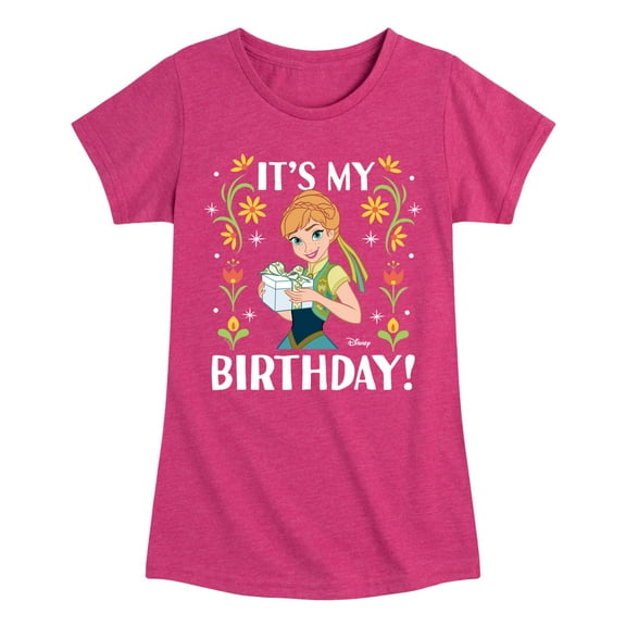 Disney Frozen - Anna It's My Birthday - Toddler & Youth Girls Short Sleeve Graphic T-Shirt