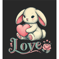 thumbnail image 2 of Bunny Love Women's Black Crew Neck Short Sleeve Crop Tee-Medium, 2 of 7