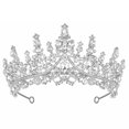 thumbnail image 1 of Papoopy Tiara Corona para Mujer Diadema Accesorios para el Cabello para Cumpleaños Boda Fiesta Disfraz (Plata), 1 of 4