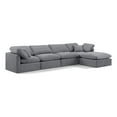 thumbnail image 1 of Meridian Furniture Indulge Sectionnel Modulaire en L en Velours de 129 Pouces Gris, 1 of 9