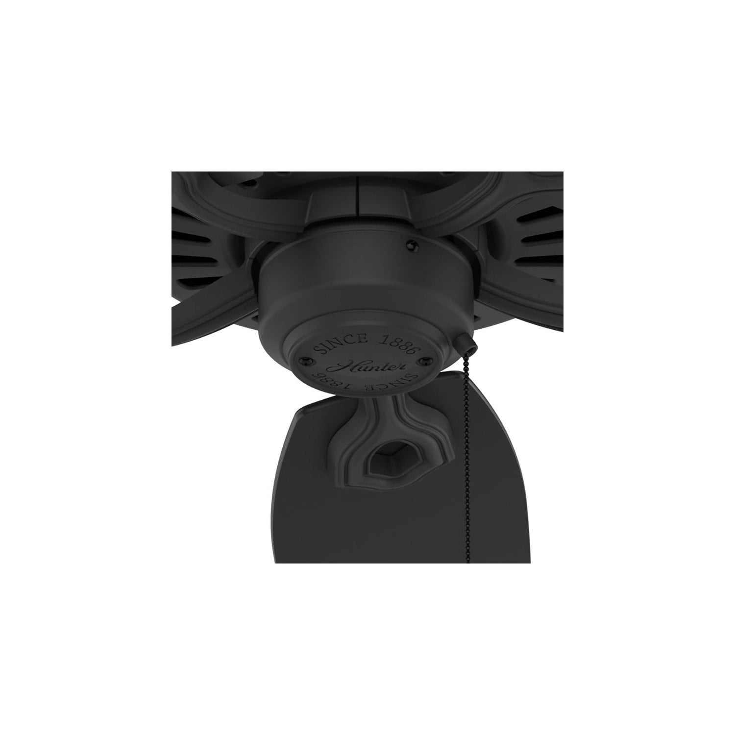 Hunter 42 inch Builder Elite Matte Black Ceiling Fan and Pull Chain
