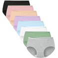 thumbnail image 3 of Loritta 8 Pack Underwear for Women Cotton Hipster Middle Waisted Women Underwear Breathable Briefs Soft Ladies Panties for Women Size S-2XL, 3 of 6