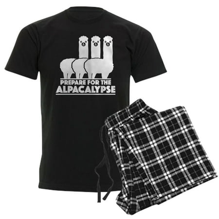 CafePress - Prepare For The Alpacalypse Men's Dark Pajamas - Men's Dark Loose Fit Cotton Pajama Set