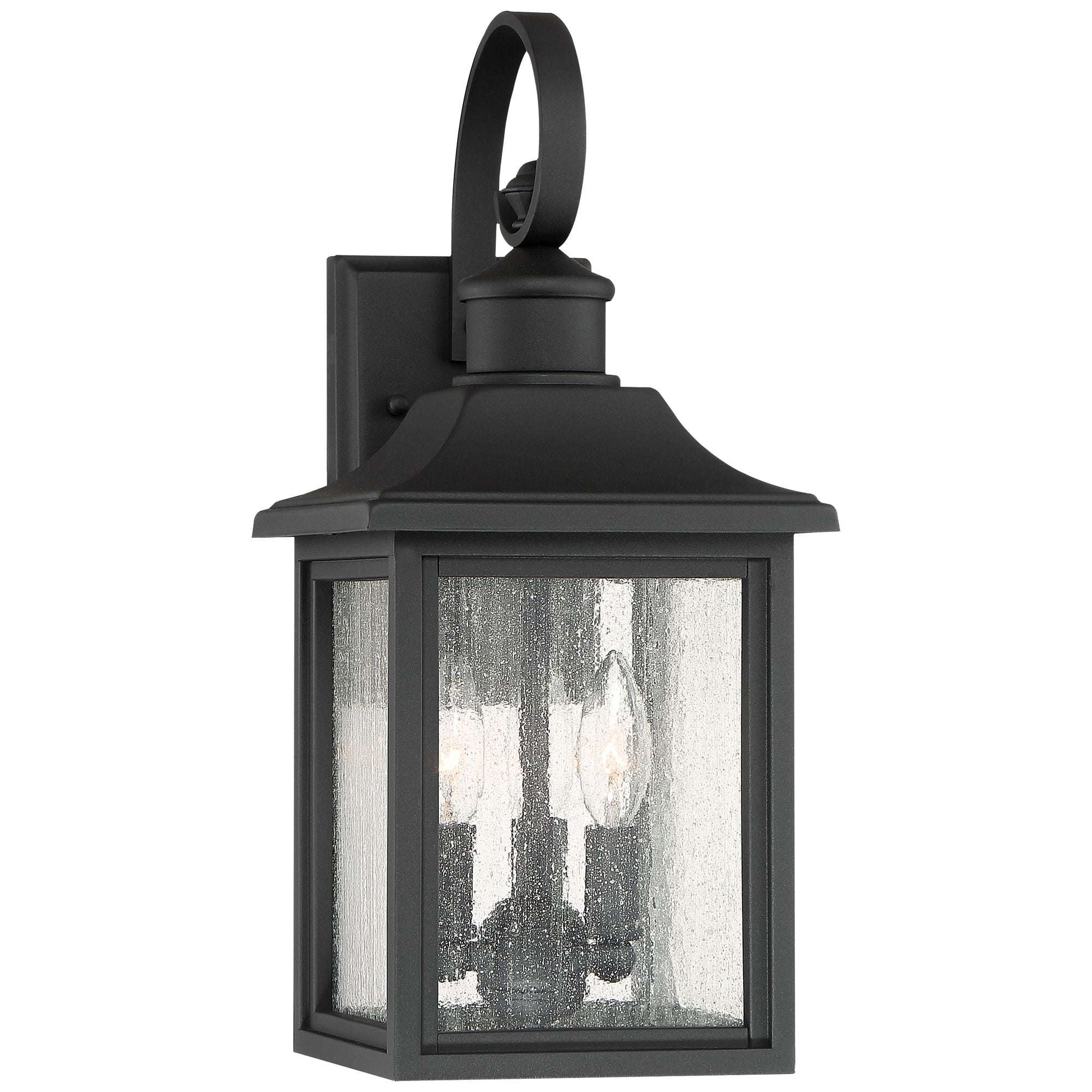John Timberland Moray Bay Mission Outdoor Wall Light Fixture Black 17 3/4" Clear Seedy Glass for Post Exterior Barn Deck House Porch Yard Posts Patio