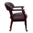 thumbnail image 2 of Scranton Fauteuil d'Invité & Co en Cuir avec Roulettes en Bordeaux, 2 of 2