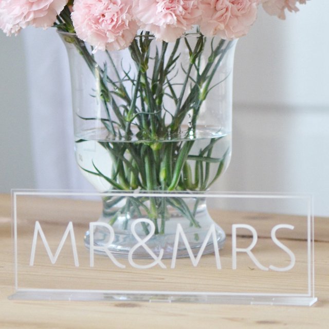 Coofit Wedding Sign Decorative Acrylic Mr & Mrs Sign Wedding Letters Sign Table Decorations for Wedding