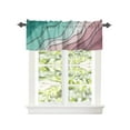 thumbnail image 2 of Kitchen Cafe Valance Curtain for Small Windows,Geometric Wave Line Teal Pink Gradient Rod Pocket Valances Modern Abstract Ocean Beach Window Treatment Panel for Living Room/Bedroom/Bathroom,42x18in, 2 of 9