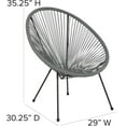 thumbnail image 2 of VibrantEcho Grey Papasan Bungee Lounge Chair, 2 of 13