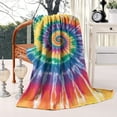 thumbnail image 2 of Colorful Rainbow Tie Dye Spiral Pattern Blanket,Comfortable Soft Flannel Throw Blanket,All Season,Warm Lightweight Blankets for Sofa Bed Couch Living Room Chair,60"x80", 2 of 4