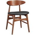 thumbnail image 2 of Modway Ebee Dining Chair with Leatherette Cushion in Walnut Black, 2 of 4