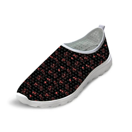

Large Size Woman Lace Up Mesh Sneakers Cartoon Nurse Printed Flats Shoes Students Casual Spring/Autumn Outdoor Jogging Footwear