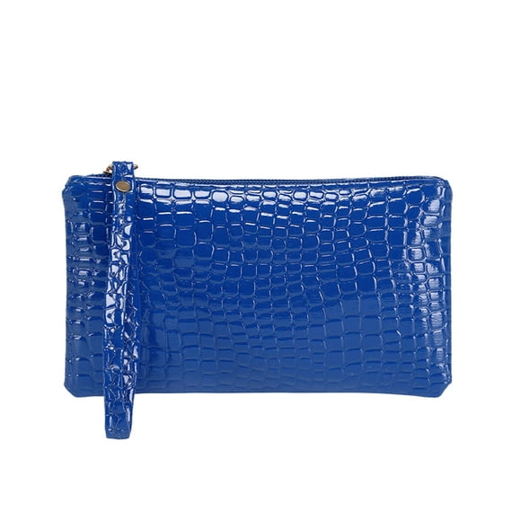 YOUSNH Fashion Women Artificial Leather Solid Color Underarm Bag Phone Bag Envelope Bag Purse Clutch Bag Wallet Blue
