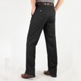thumbnail image 5 of Stamzod Work Pants for Men Business Casual Loose Straight Leg Trousers Flat Front Cotton Dress Pants Officewear Z Navy 31, 5 of 7