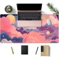 thumbnail image 6 of Cute Desk Mat Kawaii Clouds Pink Purple Desk Pad Anime XXL Large Mouse Pad Big Full Desk Gaming Mousepad Laptop Computer Keyboard Mouse Mat 31.5''''X 15.7'''' Cute Desk Decor Desk Accessories, 6 of 6