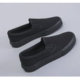 thumbnail image 4 of Mens Slip on Sneakers Loafers Shoes Canvas Black Shoes Canvas White Casual Fashion Shoes, 4 of 14