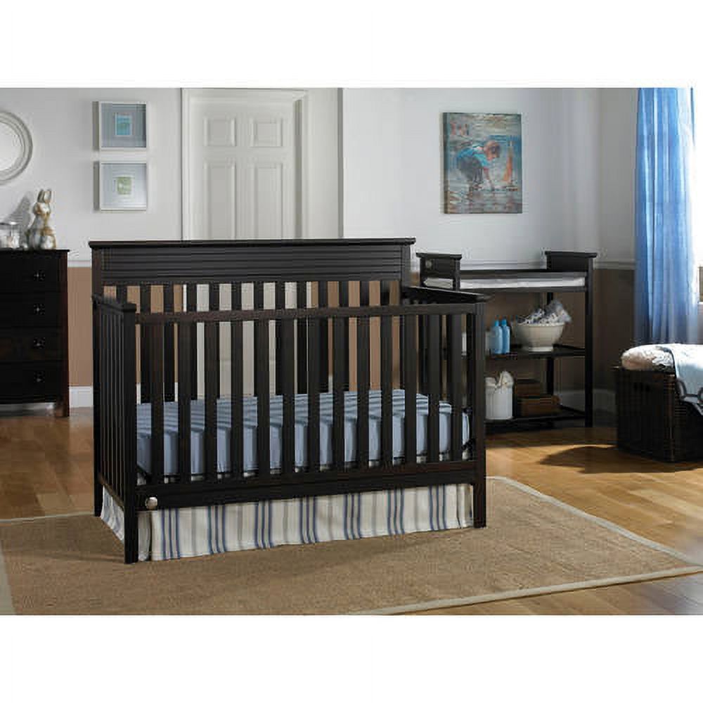 Fisher Price Newbury 4 in 1 Convertible Modern Baby Nursery Crib & Bed, Espresso - image 2 of 6