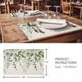 thumbnail image 3 of Placemats Set of 8, Sage Green Eucalyptus Woven Placemat, Linen Place Mats for Kitchen/Dining Tables, Farmhouse Weeping Leaves Linen Washable Table Mats for Party, 3 of 8
