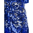 thumbnail image 6 of iixpin Kids Girls Sequins Cap Sleeve Short Jumpsuit Sparkly V-Neck Formal Party Romper Disco Dance Romper Blue 12, 6 of 7