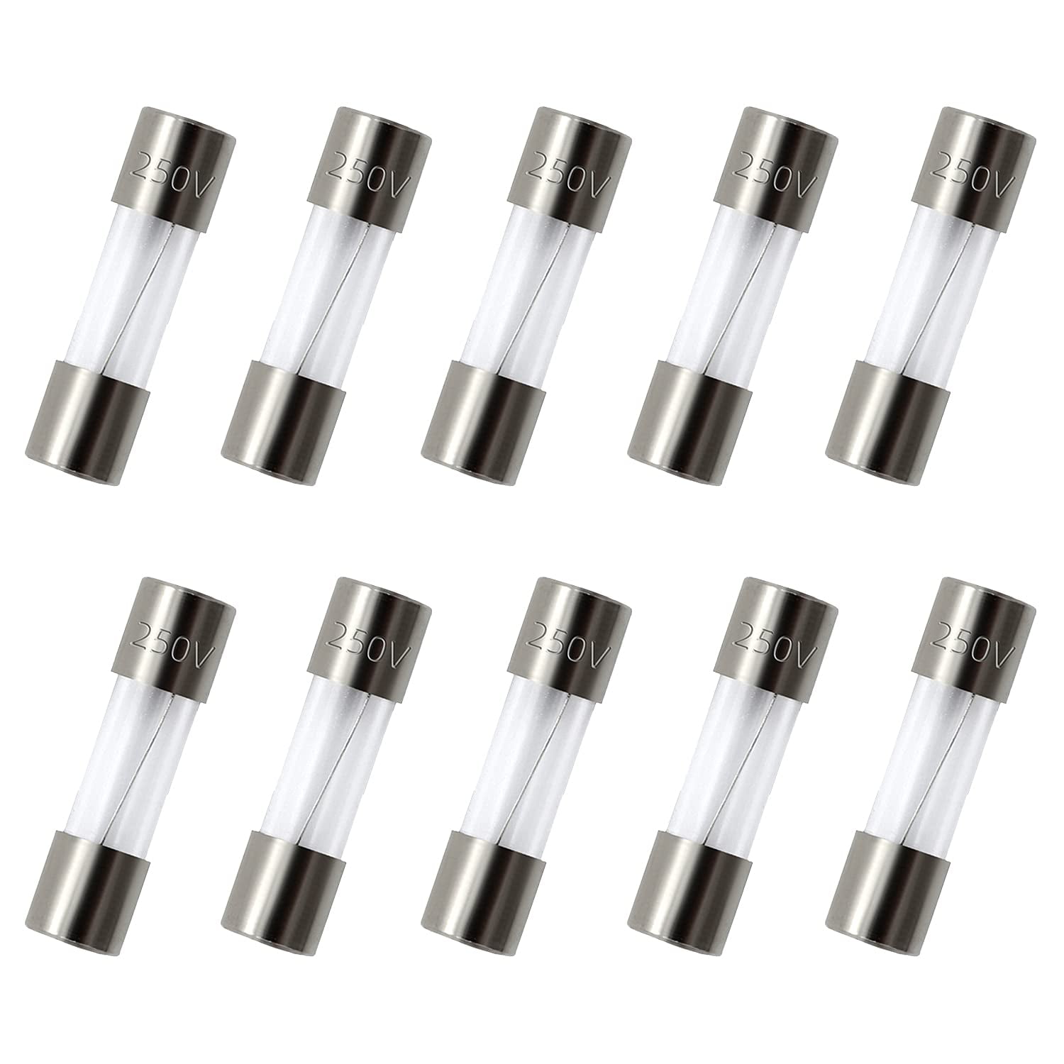 Pack of 10 5mm x 20mm  Fuses  500 mA 250v Quick blow 