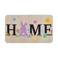 thumbnail image 1 of Felpudo decorativo con forma de conejo de Pascua, para interior y exterior, con diseño de flores y camión, para pasillo, 1 of 6