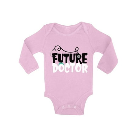 Awkward Styles Future Doctor Baby Bodysuit Long Sleeve Cute Baby Shower Gifts Funny Medical Outfit for Baby Boy Funny Medical Outfit for Baby Girl Future Doctor One Piece Top Birthday Gifts