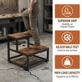 thumbnail image 5 of 2 Step Stool for Adults, Heavy Duty Sturdy Steel Frame with Wooden Steps, Bedside Foot Stool with 500lbs Load Capacity, Non-Slip Step Stool for High Bed, Kitchen, RV Step - Rustic Brown, 5 of 5
